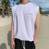 Men's Summer Casual Printed Beach Loose Sleeveless Vest T-Shirt