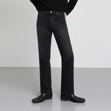 Men's Casual Straight Leg Black Jeans