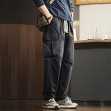 Retro Multi-pocket Waterproof Straight-leg Casual Pants