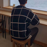 Men's Casual Plaid Oversized Knit Pullover