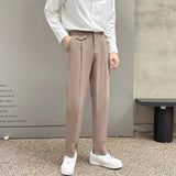 Men's Business Loose Straight Pants Elastic Waist Casual Suit Pants