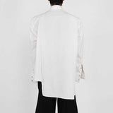 Metallic Embellishment Shoulder Pads Long Sleeves Double Layer Shirts