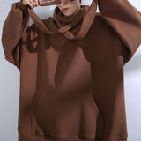 Men's Autumn Solid Color Thick Hooded Sweatshirt