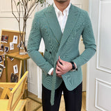 Men's Slim Fit Fine Check Green Suit Jacket