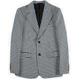 Men's Houndstooth Suit Non-Iron Plaid Lapel Slim Blazer