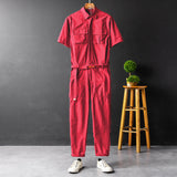 American Vintage Jumpsuits Short Sleeve Casual Stylish Rompers Coverall