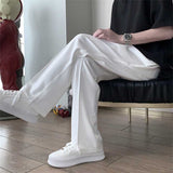 Casual Solid Color Drape Drawstring Elastic Waist Trousers