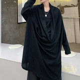 Ruffled Mid-Length Knit Cape