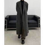 Thickened Mid-length Black Grey Trench Coat