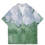 Retro Contrast Color Tie-dye Shirt