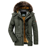 Men's MIlitary Winter Plush Thick Mid-length Loose Trench Coat