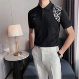 Men's Business Luxury Casual Lapel Splicing Polo Shirt Slim Fit T-Shirt