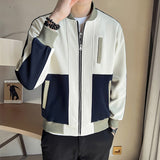 Men's Business Casual Solid Colorblock Slim Fit Jacket