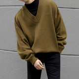 V Neck Long Sleeve Knitted Sweater
