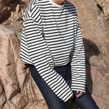 Men's Casual Striped Long Sleeve Cotton T-Shirt
