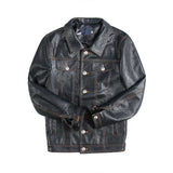 Men's Fleece Padded Leather Biker Jacket