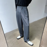 Men's Casual Simple Straight Drape Wide Leg Pants