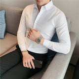 Men's Business Stretch Slim Long Sleeve Shirt