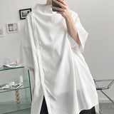 Men's Casual Simple Asymmetric Design Loose Shirt