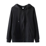 Zip Hood Loose Drop Shoulder Sweatshirt