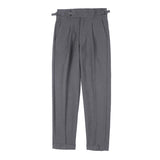 Men Business Casual Naples High Waist Striped Trousers