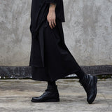 Men's Casual Dark Harem Pants Cropped Loose Slacks