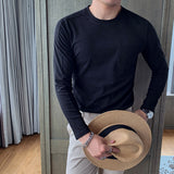 Slim Fit Solid Color Long Sleeve T-Shirt