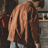 Men's Vintage Denim Oversized Cargo Jacket