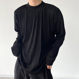 Pleated Stretch Long Sleeve T-shirt