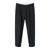 Men's Casual Solid Color Loose Straight Thin Cropped Pants