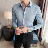 Men's Business Stretch Slim Long Sleeve Shirt