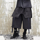 Mens Skirts Loose Gothic Black Wide Leg Harajuku Harem Pants