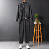 Men's Fashion Casual Long Sleeve Jumpsuits Cotton Blend Work Coverall