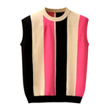 Men's Casual Color Block Striped Sleeveless Thin Slim Fit Tank Top