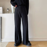 Pleated Flared Casual Trousers