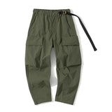 Japanese Outdoor Belt Elastic Waist Loose Cargo Pants