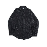 Men's Casual Sequin Loose Long Sleeve Shirt