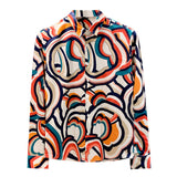 Men's Casual Gorgeous Abstract Pattern Printing Slim Long Sleeve Shirt