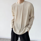 Pleated Stretch Long Sleeve T-shirt