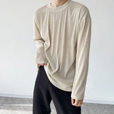 Pleated Stretch Long Sleeve T-shirt