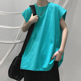 Summer Solid Sleeveless T-shirt