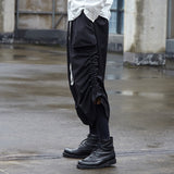 Men's Japanese Dark Casual Drawstring Dark Slacks