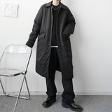 Casual Large Pocket Solid Color Single Breasted Mid-long Coat