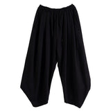 Men's Japanese Dark Casual Cropped Wide Leg Pants