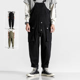 Men's Denim Bib Overalls Fashion Relaxed Fit Casual Jumpsuit Lightweight Overalls with Pockets