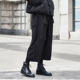 Men Japanese Dark Casual Loose Wide Leg Pants