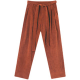 Men Casual Solid Color Corduroy Loose Wide Leg Pants