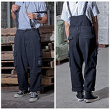 Men's Japanese Retro Casual Loose Wide Leg Cargo Overalls