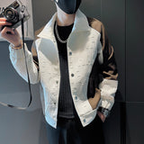 Men's Loose Colorblock Casual Jacket