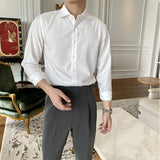 Men's British Style Casual Non-ironing Long Sleeve Dress Shirt